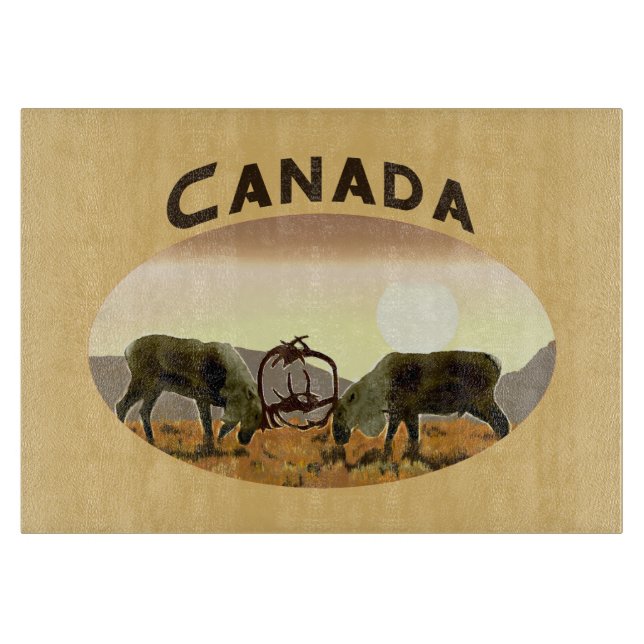 Caribou Duel - Canada Cutting Board (Front)