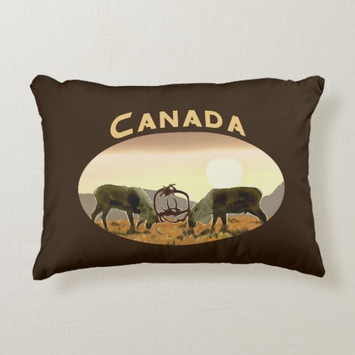 Caribou Duel _ Canada Decorative Pillow