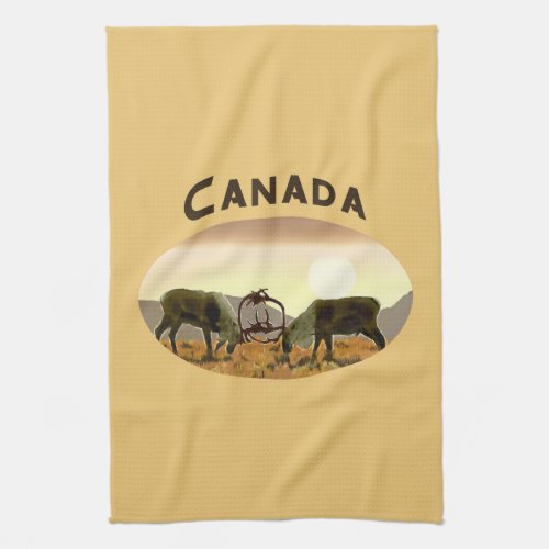 Caribou Duel _ Canada Kitchen Towel