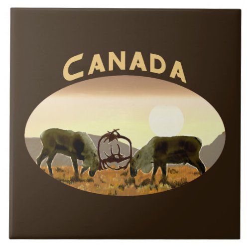 Caribou Duel _ Canada Tile