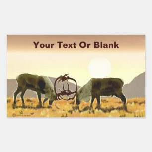 Caribou Duel Rectangular Sticker