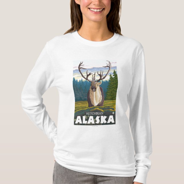 Caribou in the Wild - Ketchikan, Alaska T-Shirt (Front)