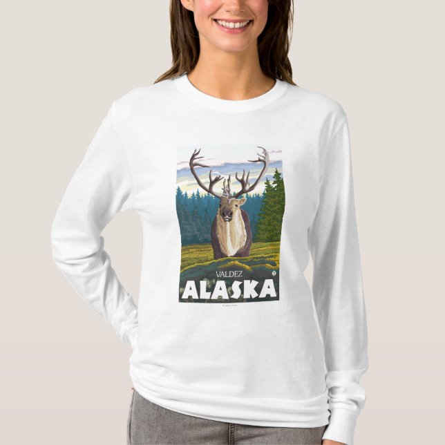 Caribou in the Wild - Valdez, Alaska T-Shirt (Front)