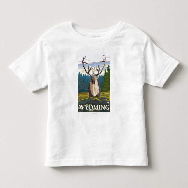 Caribou in the Wild - Wyoming Toddler T-shirt (Front)