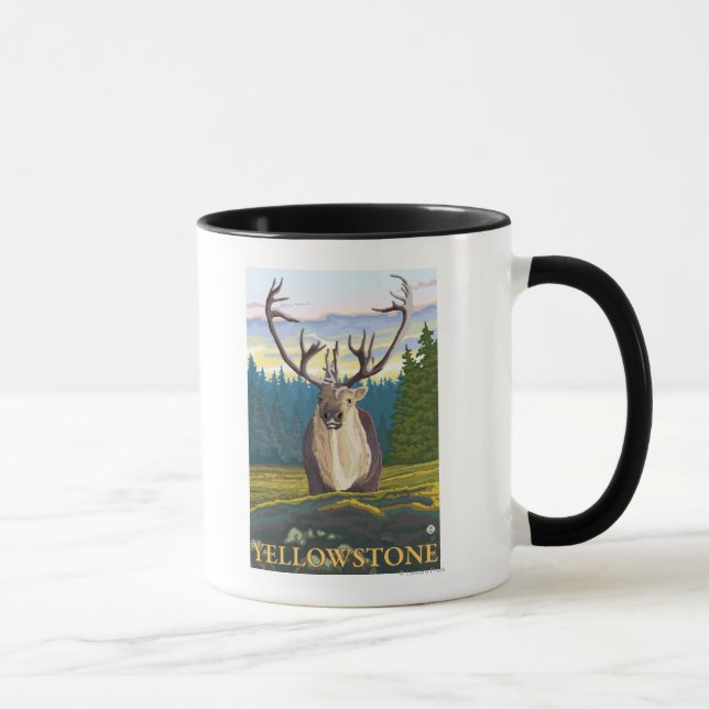 Caribou in the Wild - Yellowstone National Mug (Right)