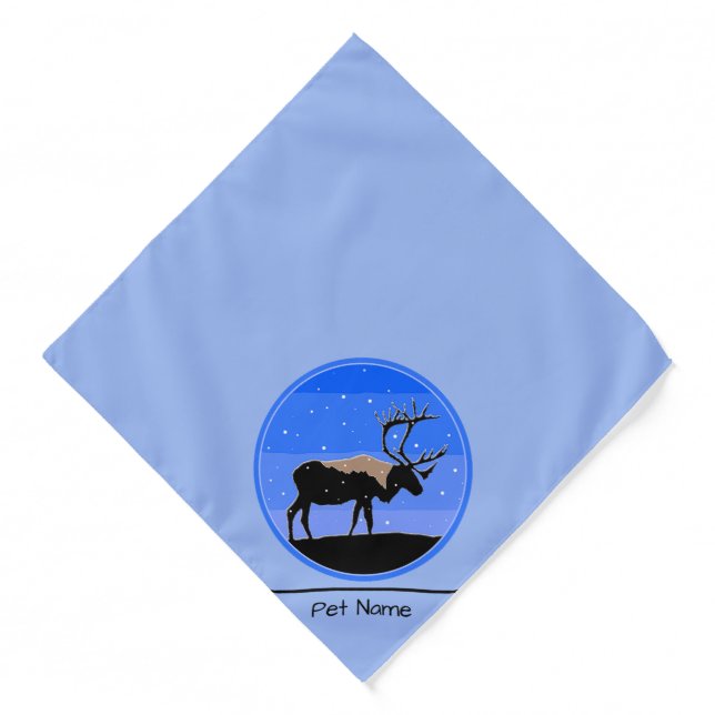 Caribou in Winter  - Original Wildlife Art Bandana (Front)