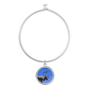 Caribou in Winter - Original Wildlife Art Bangle Bracelet