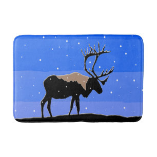 Caribou in Winter  - Original Wildlife Art Bath Mat