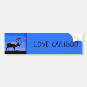 Caribou in Winter - Original Wildlife Art Bumper Sticker