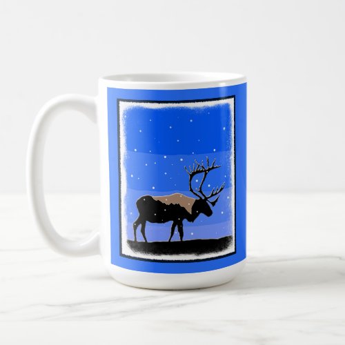 Caribou in Winter  _ Original Wildlife Art Coffee Mug
