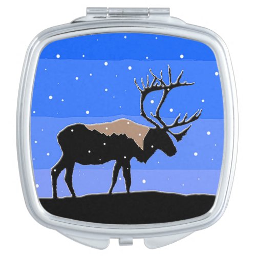 Caribou in Winter  _ Original Wildlife Art Compact Mirror