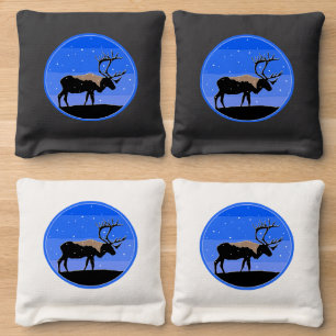 Caribou in Winter - Original Wildlife Art Cornhole Bags