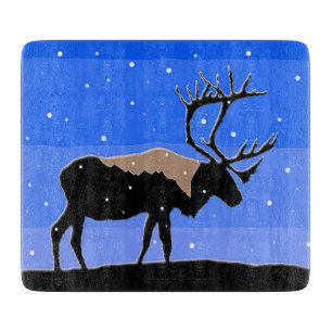 Caribou in Winter  - Original Wildlife Art Cutting Board