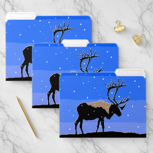 Caribou in Winter - Original Wildlife Art File Folder