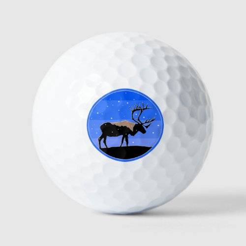 Caribou in Winter  _ Original Wildlife Art Golf Balls