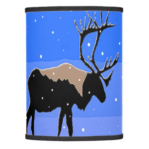 Caribou in Winter - Original Wildlife Art Lamp Shade