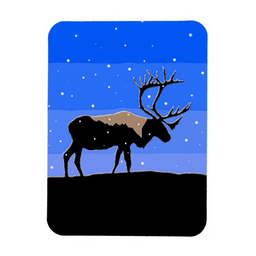 Caribou in Winter  _ Original Wildlife Art Magnet