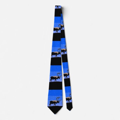 Caribou in Winter  _ Original Wildlife Art Neck Tie