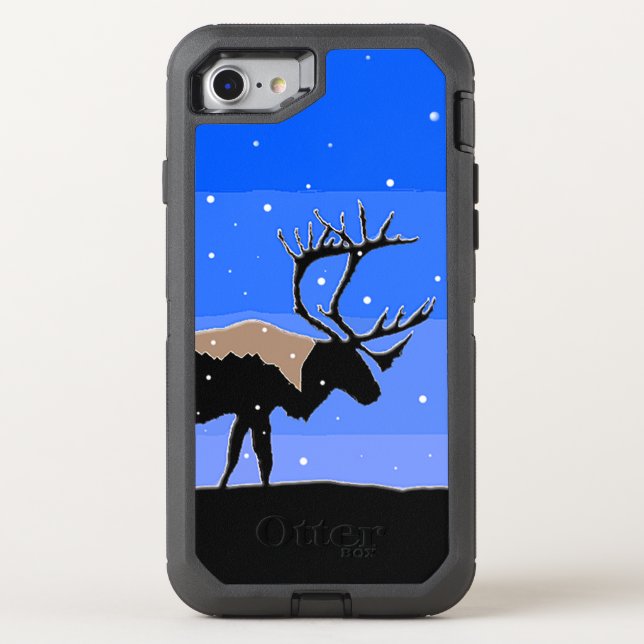 Caribou in Winter  - Original Wildlife Art Otterbox iPhone Case (Back)