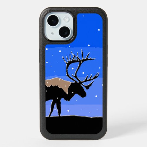 Caribou in Winter  _ Original Wildlife Art iPhone 15 Case