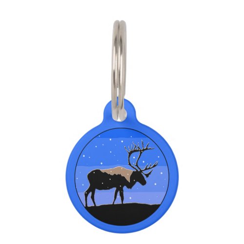 Caribou in Winter  _ Original Wildlife Art Pet ID Tag