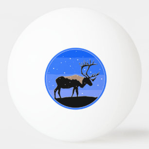 Caribou in Winter - Original Wildlife Art Ping Pong Ball