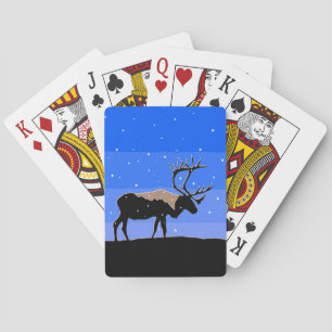 Caribou in Winter - Original Wildlife Art Poker Cards