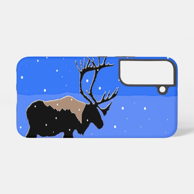 Caribou in Winter  - Original Wildlife Art Samsung Galaxy Case (Back Horizontal)