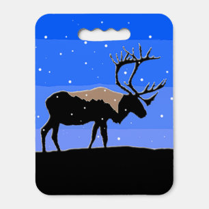 Caribou in Winter - Original Wildlife Art Seat Cushion