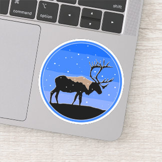 Caribou in Winter  - Original Wildlife Art Sticker