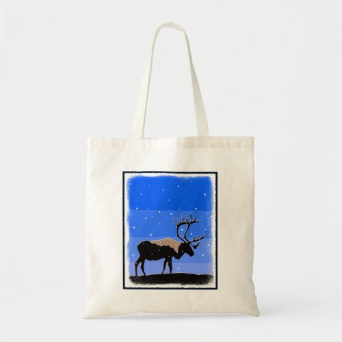 Caribou in Winter  _ Original Wildlife Art Tote Bag
