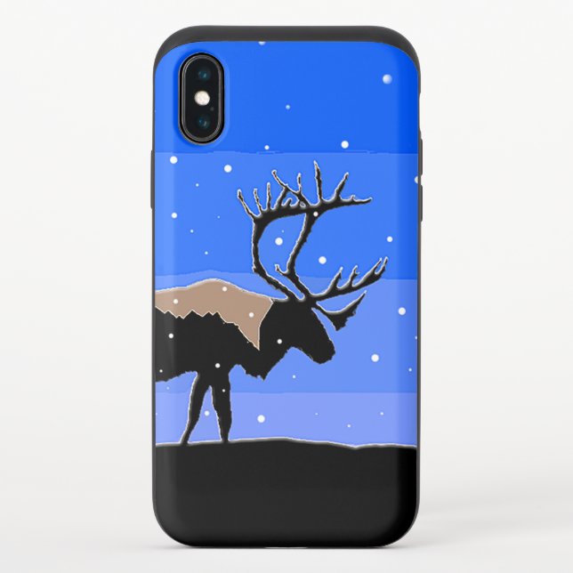 Caribou in Winter  - Original Wildlife Art Uncommon iPhone Case (Back)