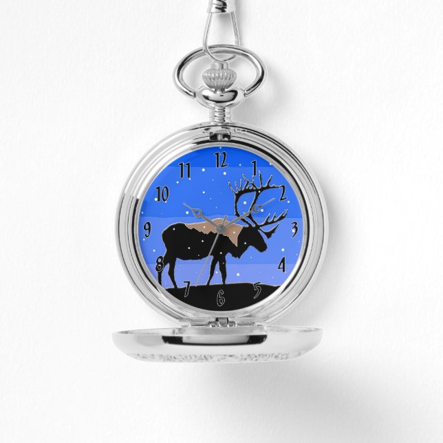 Caribou in Winter  - Original Wildlife Art Watch (Front)