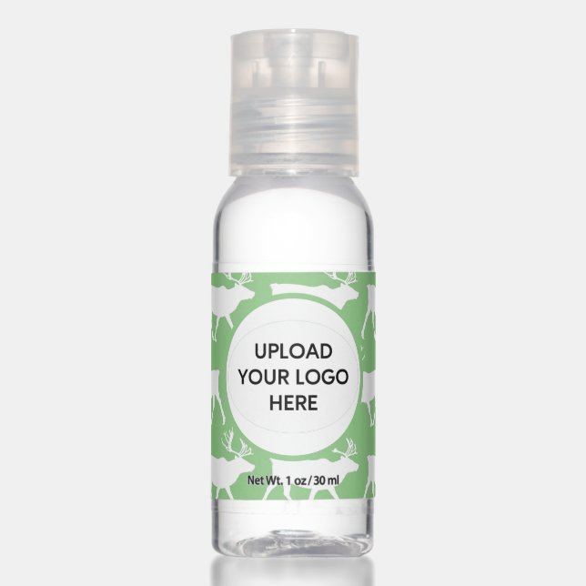 Caribou Reindeer Business Logo Name Message Hand Sanitizer (Front)