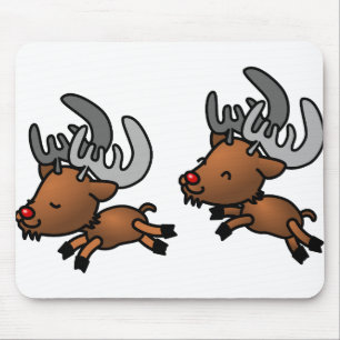 Caribou Reindeer Deer Animals Wild Happy Jumping Mouse Pad