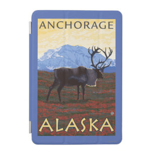 Caribou Scene - Anchorage, Alaska iPad Mini Cover