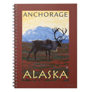 Caribou Scene - Anchorage, Alaska Notebook