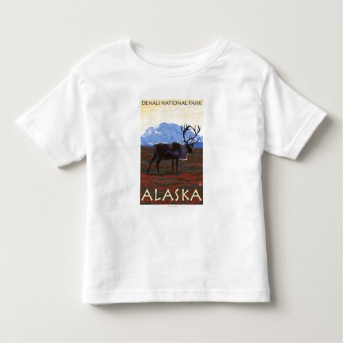 Caribou Scene _ Denali National Park Alaska Toddler T_shirt