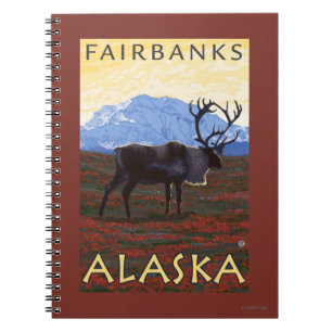 Caribou Scene - Fairbanks, Alaska Notebook