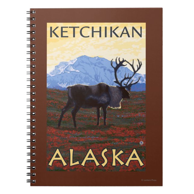 Caribou Scene - Ketchikan, Alaska Notebook (Front)