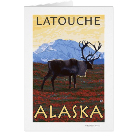 Caribou Scene - Latouche, Alaska (Front)