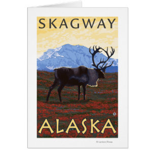 Caribou Scene - Skagway, Alaska Cards
