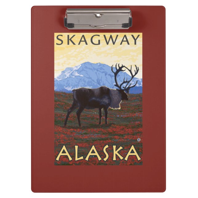 Caribou Scene - Skagway, Alaska Clipboard (Front)