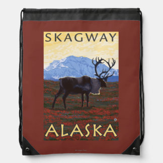 Caribou Scene - Skagway, Alaska Drawstring Bag