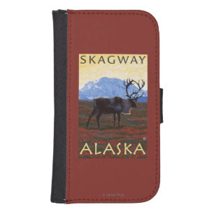 Caribou Scene - Skagway, Alaska Samsung S4 Wallet Case