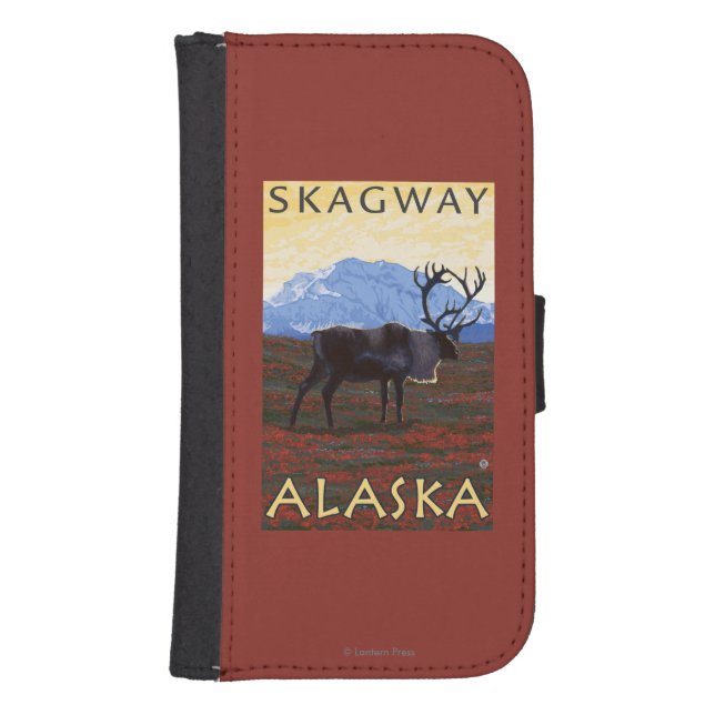 Caribou Scene - Skagway, Alaska Samsung Galaxy Wallet Case (Front)