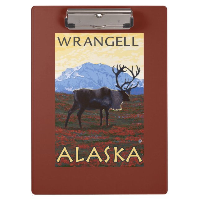 Caribou Scene - Wrangell, Alaska Clipboard (Front)