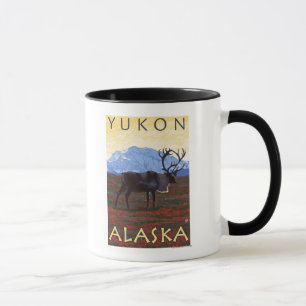 Caribou Scene - Yukon, Alaska Mug
