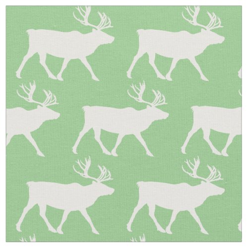 Caribou Silhouettes Green Baby Fabric