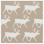 Caribou Silhouettes Tan Baby Fabric